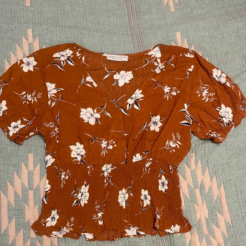 Paper Crane cinched waist top size S